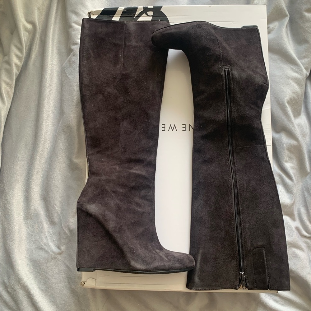 Nine West Ravvy suede wedge tall boots
